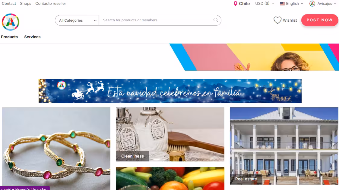 Captura de pantalla del proyecto E-commerce Avisajes - Tienda online completa con pasarela de pagos, gestión de inventario y sistema de envíos
