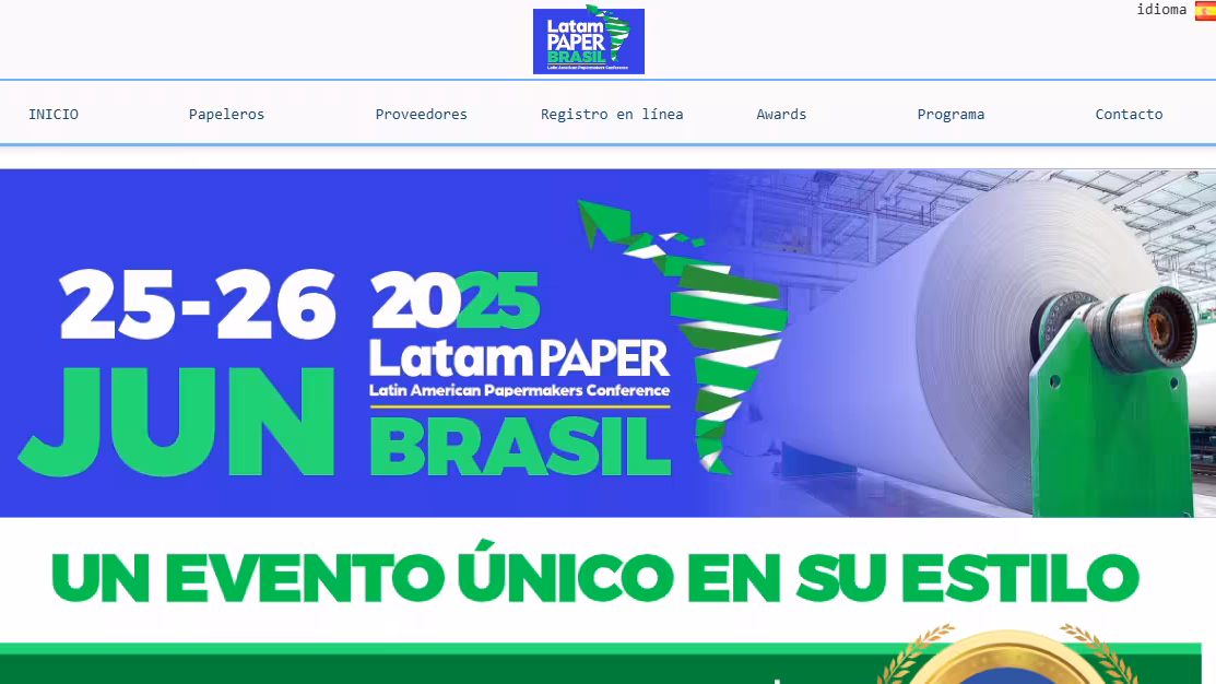Captura de pantalla del proyecto Latampaper - Web informativa y CMS