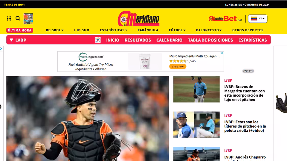 Captura del proyecto meridiano.net